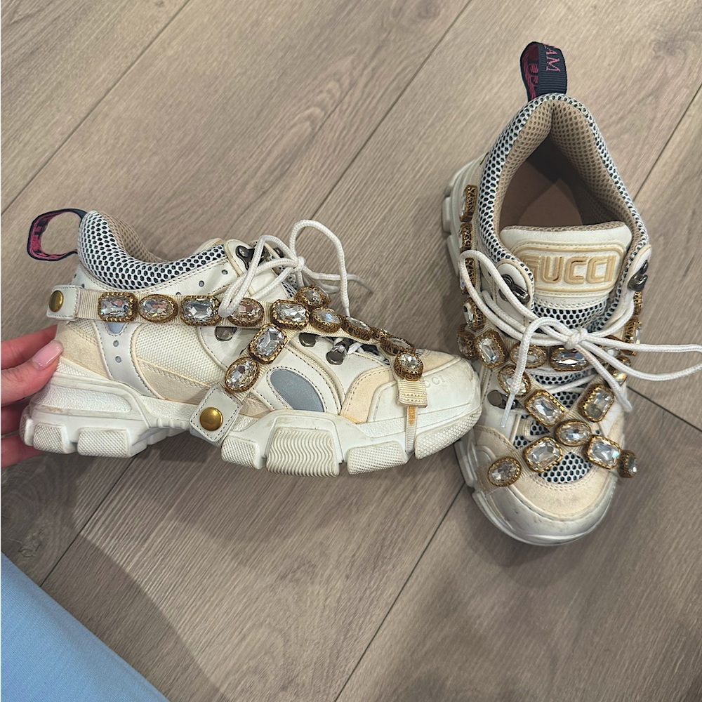 Gucci woman’s Flashtrek 'Crystals - White'